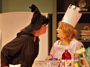 Dinah Watts, as Isobel Lomax, left, and Mary Jane Walzak as Dolly Biddle star in the London Community Players' production of Caroline Smith's The Kitchen Witches until Oct. 24.