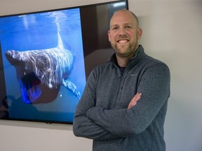 Western University's   Paul Mensink will be using augmented reality to have his students shrunk to the size of plankton and swallowed by a bask shark. (Derek Ruttan/The London Free Press)