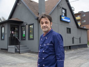 Luan Jonuzi, who owns Irene's Seafood and Grill in London, said he will take some time before he welcomes dine-in customers. Both the province and Middlesex-London Health Unit have removed capacity restrictions for restaurant and bars, but Jonuzi said he will take a few weeks to make his space safe for customers and staff. He has relied on takeout business since March 2020. Photo taken Tuesday, Oct. 26, 2021. (Derek Ruttan/The London Free Press)