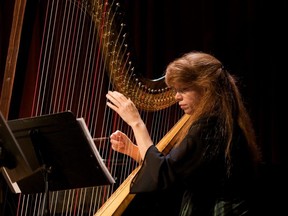 Harpist Lori Gemmell joins London Symphonia with CBC host and storyteller Tom Allen for Tales of the Macabre being performed Saturday at Aeolian Hall live and live-streamed with the option of a take-away themed meal from the charity Growing Chefs.