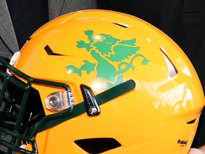 The helmet insignia of the St. Clair Fratmen football team is shown in this file photo.