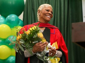 Singer Dionne Warwick was awarded an honorary doctorate from Huron University College in a ceremony Nov. 10 in East Orange, N.J. Huron president Barry Craig said the award recognizes Warwick's lifelong dedication "to creating meaningful change in the world." (Huron University College photo)