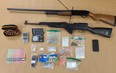 A London man, 49, faces a string of charges after London police seized firearms, cocaine, fentanyl and other drugs, shown here, following a search on Dufferin Street Thursday, police said. (Photo by London Police)