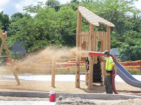 The new playground at Lorne Avenue Park won a Green Brick award from the Urban League of London because of its strong ecological design. Built on the site of the former elementary school of the same name, the park also includes historical touches such as the original cast iron bell from the 1870s. (Derek Ruttan/The London Free Press file photo)