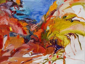 Artist Lisa Johnson's Rosehips Along the Shore is part of a new exhibition of her paintings and sculptures by her sister Brooke Johnson at Westland Gallery until  Nov. 20.