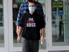 Nathan Watson leaves the courthouse on Wednesday September 30, 2020 in Sarnia, Ont. (Terry Bridge/Sarnia Observer)