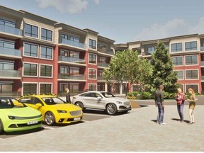 Tricar Properties is seeking approval from the city to build two four-storey apartment buildings at 1478 Westdel Bourne in west London.
The proposed buildings will have a combined 124 units with 35 surface and 152 underground parking spaces as well as 94 underground bike parking spaces.