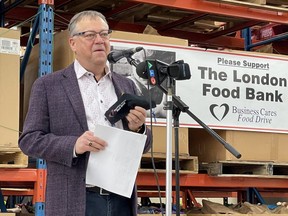 Wayne Dunn, chairperson of London’s Business Cares Food Drive. (SERENA MAROTTA, The London Free Press)