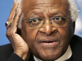 South African Nobel laureate Desmond Tutu died Dec. 26, 2021, at age 90. Who is there to replace him, wonders letter writer Robert Kent of Ingersoll. (Photo by FABRICE COFFRINI/AFP via Getty Images)