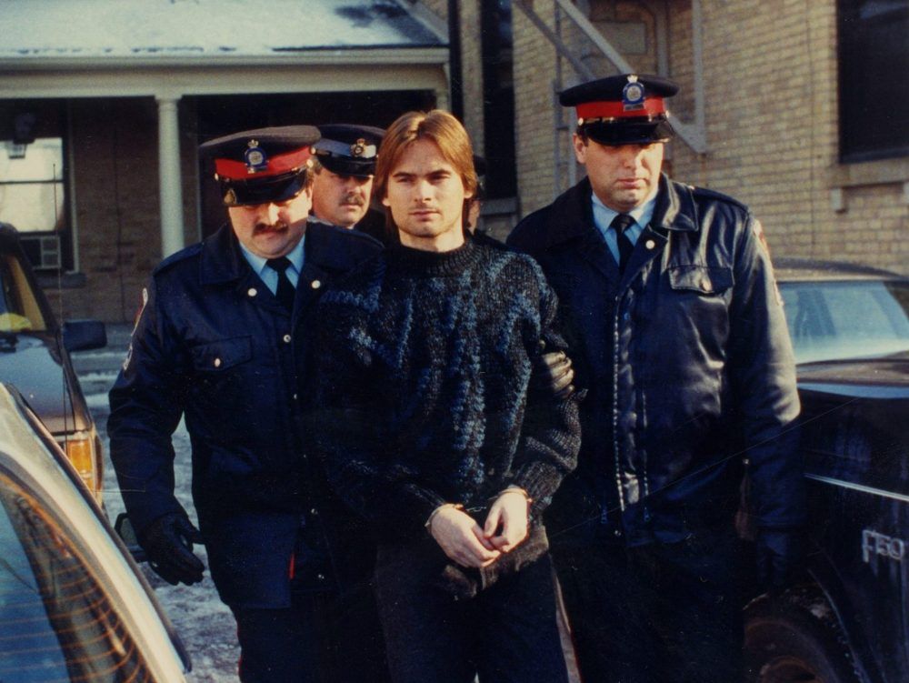 Peter John Peters of London is arrested in 1990 following a crime spree that included two homicides, a kidnapping and a bank robbery.