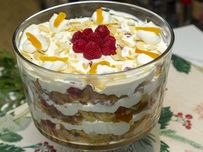 Pannetone Trifle, by Jill Wilcox, photographed Monday, Oct. 18, 2021, gives a popular English dessert an Italian twist. (Mike Hensen/The London Free Press)