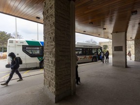 London Transit cut weekend service for two express bus routes – 90 and 91 – this week. Three routes that serve Western University and Fanshawe College – 102, 104 and 106 – were also stopped due to a shortage of drivers. (Mike Hensen/The London Free Press)