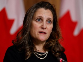 Canada's Deputy Prime Minister and Minister of Finance Chrystia Freeland announced more pandemic aid for businesses in the Omicron outbreak.