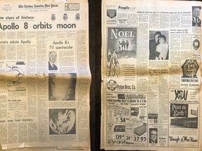 Pages from The London Evening Free Press, Dec. 24, 1968. (ROBIN HARVEY, The London Free Press)