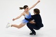 Canada's Evelyn Walsh and Trennt Michaud perform during the pairs free skating event of the ISU Four Continents Figure Skating Championships in Tallinn on January 22, 2022. (Photo by Daniel MIHAILESCU / AFP)