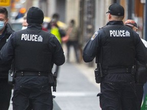 London police officers on patrol in dowtown London. (Free Press file photo)