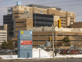 London Health Sciences Centre has started asking smaller hospitals around Southwestern Ontario to take some of its patients as it nears capacity. (Mike Hensen/The London Free Press)