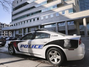 A Windsor Police Service cruiser is shown in front of the downtown headquarters on Thursday, February 20, 2020.