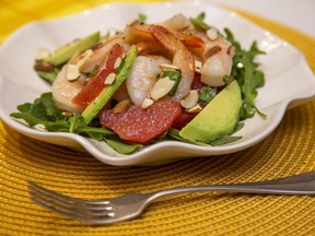 This light but substantial shrimp, grapefruit and avocado salad is a perfect antidote to winter, Jill Wilcox says. (Derek Ruttan/The London Free Press)