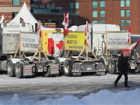 Truckers occupation and protesting continues its 11th day in Ottawa on Monday. TONY CALDWELL, Postmedia.
