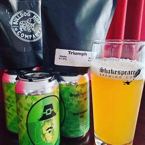 A new NEIPA from Shakespeare Brewing features Ontario-grown Triumph hops from Bulldog Hop Company in Minto, Ontario. (photo Shakespeare Brewery)