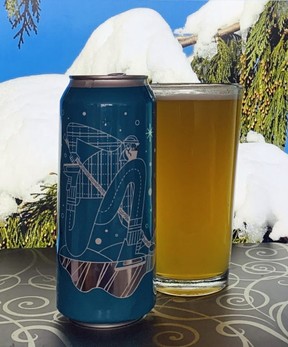 The outdoor Heritage Classic NHL game between the Toronto Maple Leafs and the Buffalo Sabers is celebrated with a collaboration between Collective Arts of Hamilton and Thin Man of Buffalo.  Available from Collective Arts in Hamilton and Toronto, Border Crossing is a juicy IPA made with three varieties of hops.  (BARBARA TAYLOR/The London Free Press)