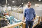Chris Latour, vice president of operations at Element5, stands in the company's St. Thomas plant that makes laminated mass timber walls for construction. (Derek Ruttan/The London Free Press)