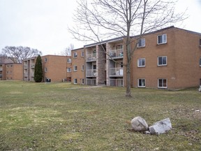 The landlord and some tenants are in a dispute over evictions at the buildings from 84-96 King Edward Ave. and 80 King Edward Ave. (Derek Ruttan/The London Free Press)