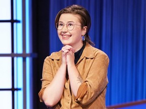 Canadian Mattea Roach appears in an episode of Jeopardy! in a handout photo.