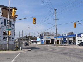 A pedestrian killed in a hit-and-run near the Adelaide Street-Nelson Street intersection on Saturday April 23, 2022 bought cigarettes minutes earlier at the nearby Ultramar gas station pictured here, an employee says. (Calvi Leon/The London Free Press)