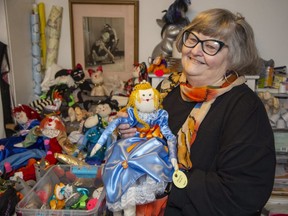 Doll-maker Kathryn Sherwin will be among the artisans selling their wares at the Old South Artisan Pop-up Market in London on Saturday. (Derek Ruttan/The London Free Press)