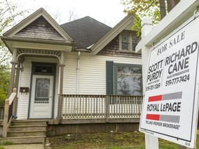 A home in shown for sale in London on April 6, 2021. (Mike Hensen/The London Free Press)