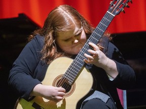 Classical guitarist Madeline Hall won the Kiwanis Music Festival Rose Bowl competition on Wednesday, April 27, 2022, at Aeolian Hall in London. Four soloists, each one tops in their category, competed for the $1,000 cash prize. Mike Hensen/The London Free Press