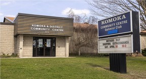 The Komoka & District Community Center in Komoka, west of London.  (MIKE HENSEN, The London Free Press)