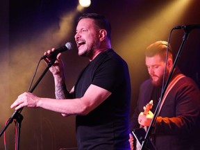 Ty Herndon performs on stage during a Music Memorial for Jeff Carson at Nashville Palace on May 10, 2022 in Nashville, Tennessee. (Photo by Terry Wyatt/Getty Images)