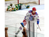 Kitchener Rangers captain Francesco Pinelli celebrates after teammate Mike Petizian scored an overtime goal against London Knights goalie Brett Brochu in Game 7 of their OHL first-round playoff series at Budweiser Gardens in London on Wednesday May 5, 2022. The goal ends the season for the Knights. Derek Ruttan/The London Free Press