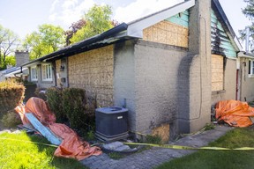 A home at 1281 Hillcrest Ave. in London was boarded up following a fire Feb. 1, but no other work has been done, neighbours say. Fifteen tenants were living in the unlicensed rental home when it caught fire. Photograph taken on Tuesday May 17, 2022. (Mike Hensen/The London Free Press)