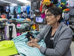Anne Seegmiller, manager of Kazwear in Grand Bend, said she expects the beach town will be busier this summer with COVID-19 restrictions no longer in effect. "Everybody's ready to be out," she said. Photograph taken on Tuesday, May 17, 2022. (Mike Hensen/The London Free Press)