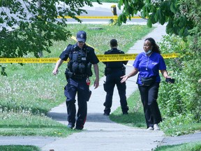 A man with a rifle was shot by police near schools in Toronto on Thursday, May 26, 2022. Veronica Henri/ Postmedia Network