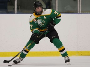 Jett Luchanko, a 2006-born player with the U16 London Junior Knights, was selected 12th overall by the Guelph Storm in the 2022 Ontario Hockey League draft. Photo: London Junior Knights