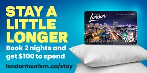 Both hometown tourists and out-of-town guests can take in all that London has to offer with Tourism London’s Stay a Little Longer program. Supplied