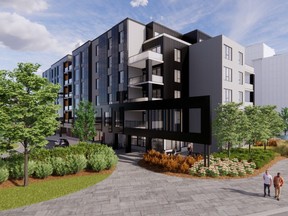 Sifton Properties plans to begin construction next month of Spektra, a six-storey apartment building shown in this rendering, at its West 5 development. (Supplied photo)