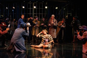 Chelsea Preston (centre) as Roxie Hart with members of the company in Chicago. Stratford Festival 2022. (Photo by David Hou)