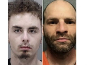 Pacey Feddes, left, and Matthew Charlton are being sought by Huron OPP on arrest warrants.