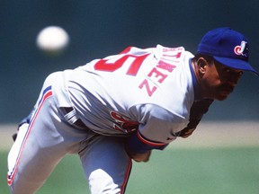 Pedro Martinez of the Montreal Expos will finally get his in-person induction to the Canadian baseball hall of fame in St. Marys on Saturday. (Otto Greule/ALLSPORT)