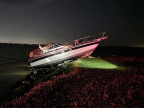 A Detroit man was charged with drunk driving after a 32-foot boat slammed into a break wall in Tecumseh on June 18, 2022.