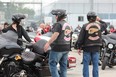 Members of the Hells Angels were present at a demonstration outside the Elgin-Middlesex Detention Centre on July 17, 2021. A new report from Ontario's chiefs of police says biker clubs are more willing to drop their patches, keep a lower profile, operate businesses to launder money and expand their influence. (Free Press file photo)