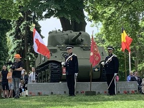 The Holy Roller, London's iconic Second World War monument, was returned to Victoria Park after a year-long restoration effort. Its return was honoured with a ceremony on Sunday June 5, 2022. (Heather Rivers/The London Free Press)