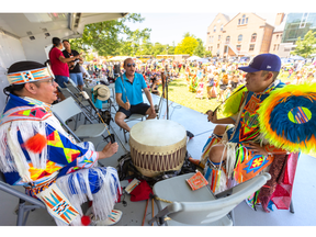 Musicians performed at the National Indigenous Peoples Day event in London's Wortley Village on Tuesday June 21, 2022.  Mike Hensen/The London Free Press