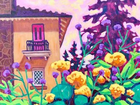 London artist Janice Howell's painting Elsie Perrin’s Garden is part of a large exhibition of works by 22 regional artists who prefer to paint outdoors on at Westland Gallery until June 25.